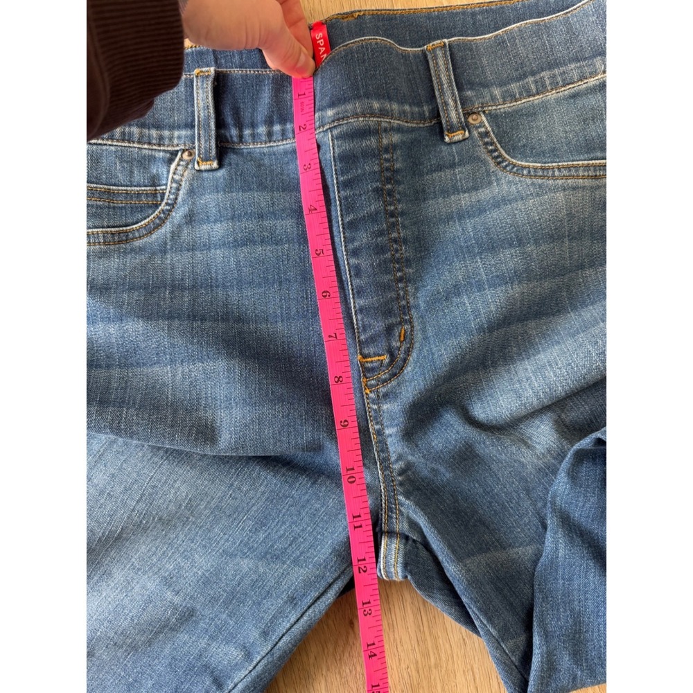 SPANX EveryWear Pull-On Flare Jeans Vintage Indigo Blue Denim Large - Picture 11 of 13